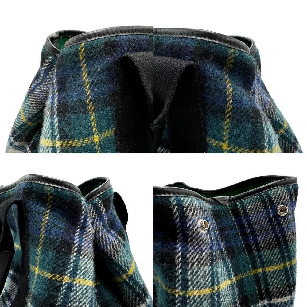 Balenciaga Handbag Blue Tote Cabas Wool Green Navy Bag Multicolor Black - Picture 3 of 4